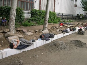 Hohhot workers resting