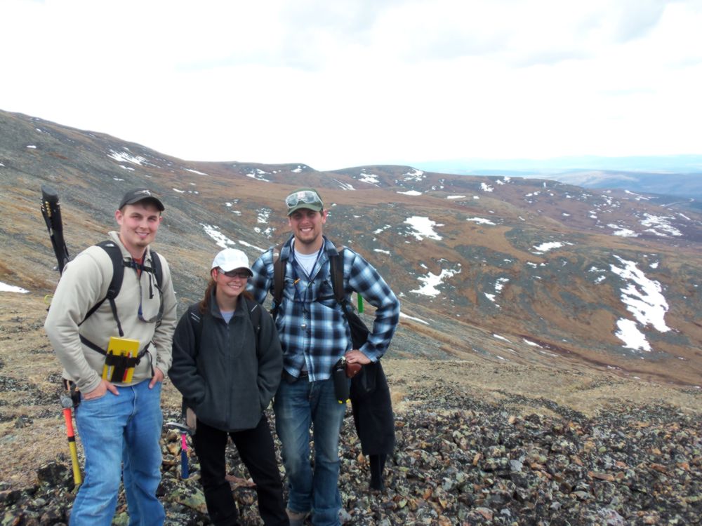 Dan Ruth in the field in Alaska with Ken Schlosser and
            Melania Tkach