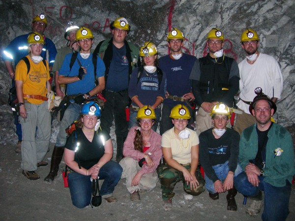 students in zinc mine