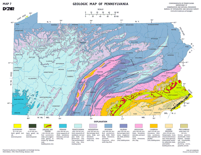 geologic map of Pennsylvania