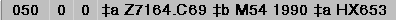 Bibliographic Record 050 Field
